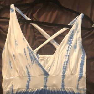 Tye dye blue and white dress